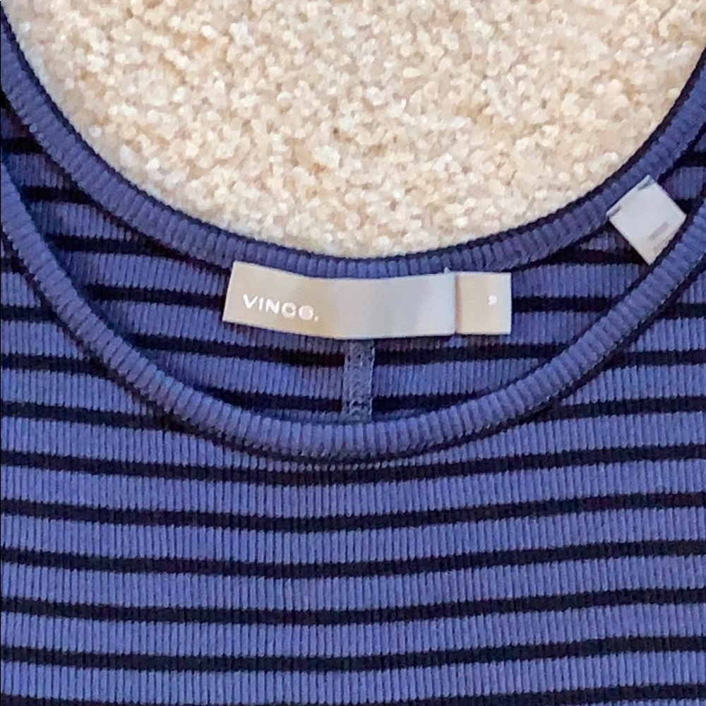 Vince Striped Ribbed Pima Cotton/Modal Tank - Picture 4 of 7